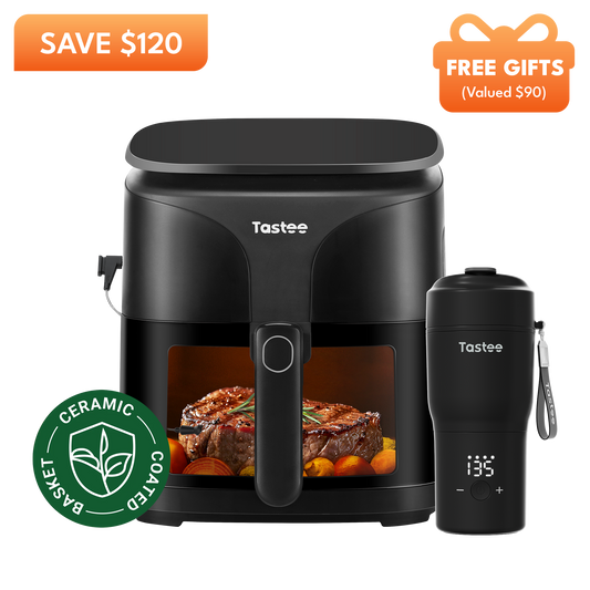 Tastee Sensor Magic Smart Air Fryer (Ceramic Coated) + Travel Coffee Mug