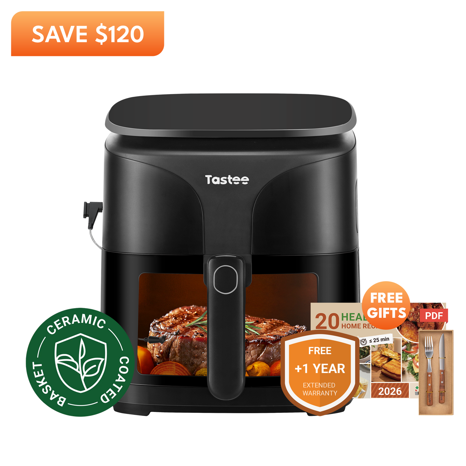 Tastee Sensor Magic Smart Air Fryer (Ceramic Coated)