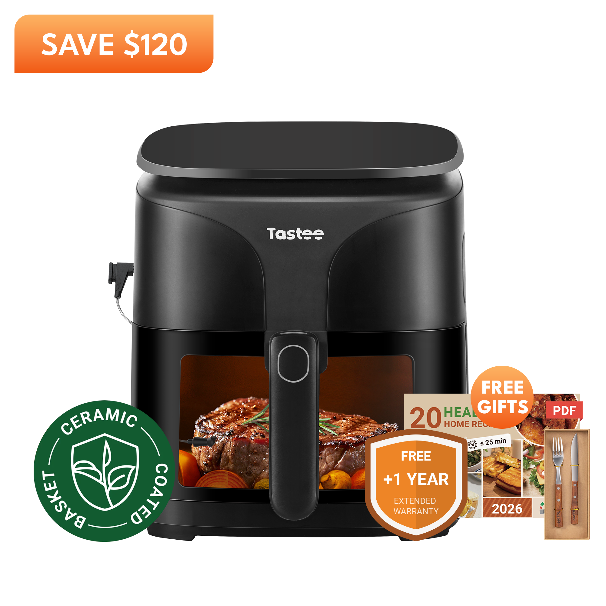 Tastee Sensor Magic Smart Air Fryer (Ceramic Coated)