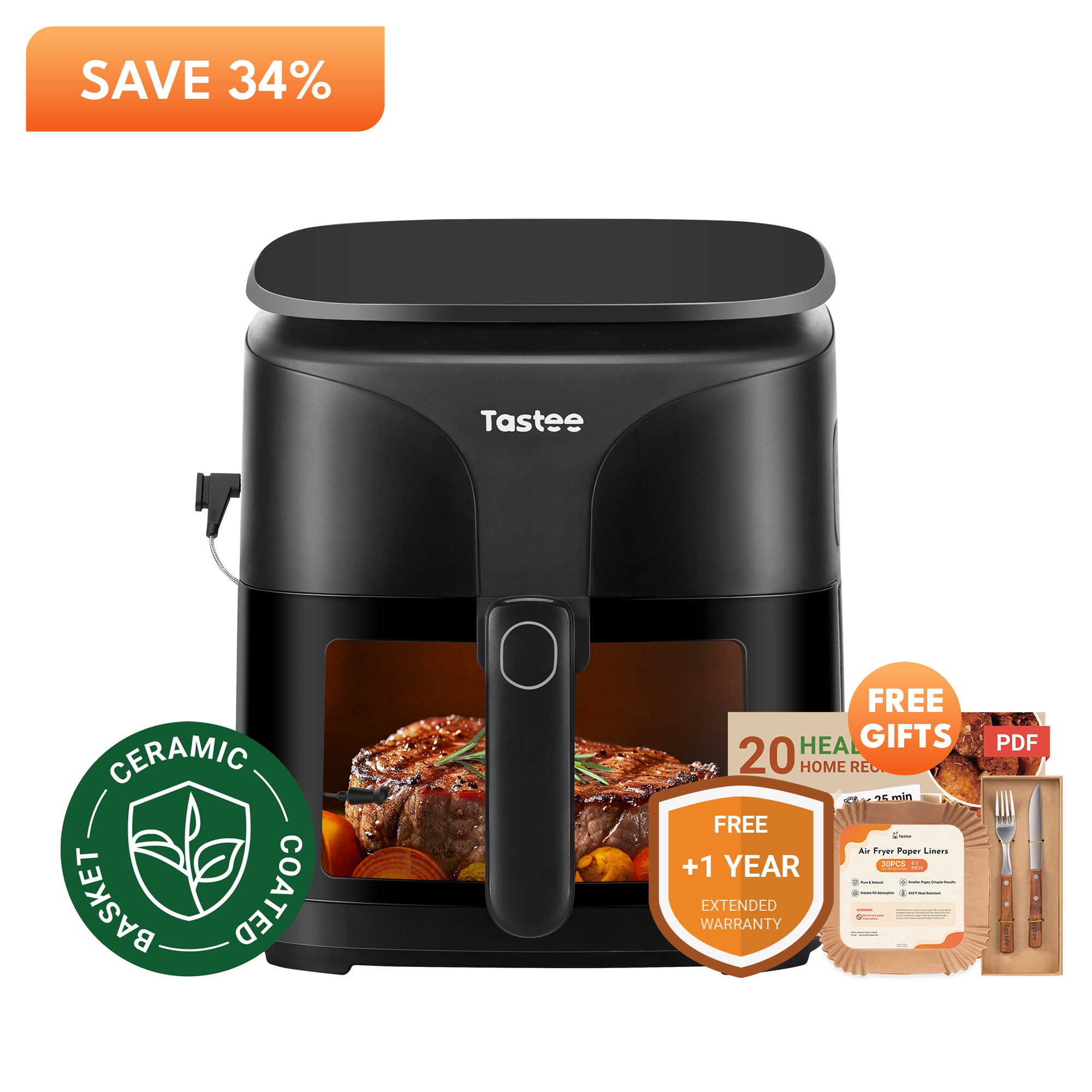 Tastee Sensor Magic Smart Air Fryer (Ceramic Coated Basket)