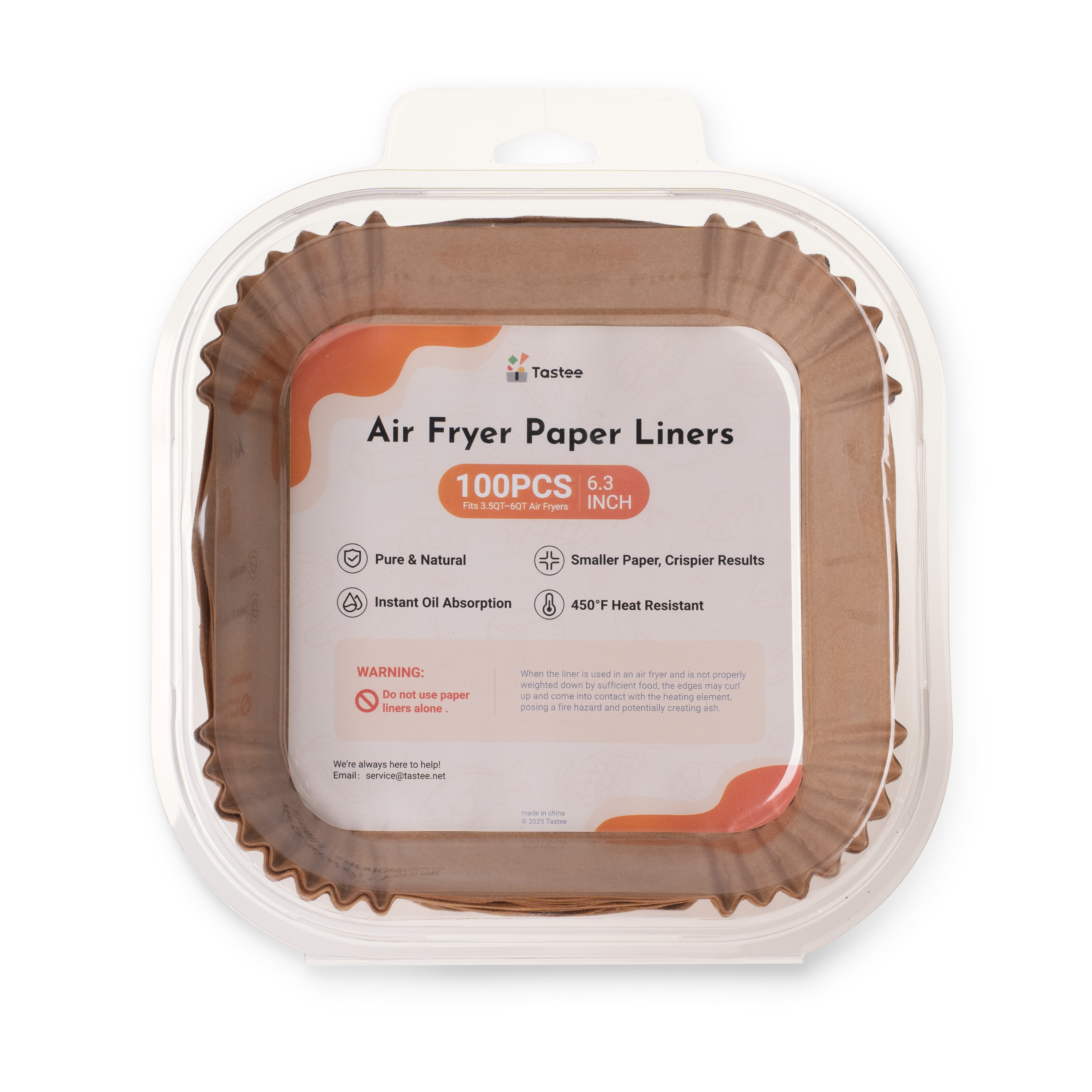 Tastee Air Fryer Paper Liners (6.3-Inch)