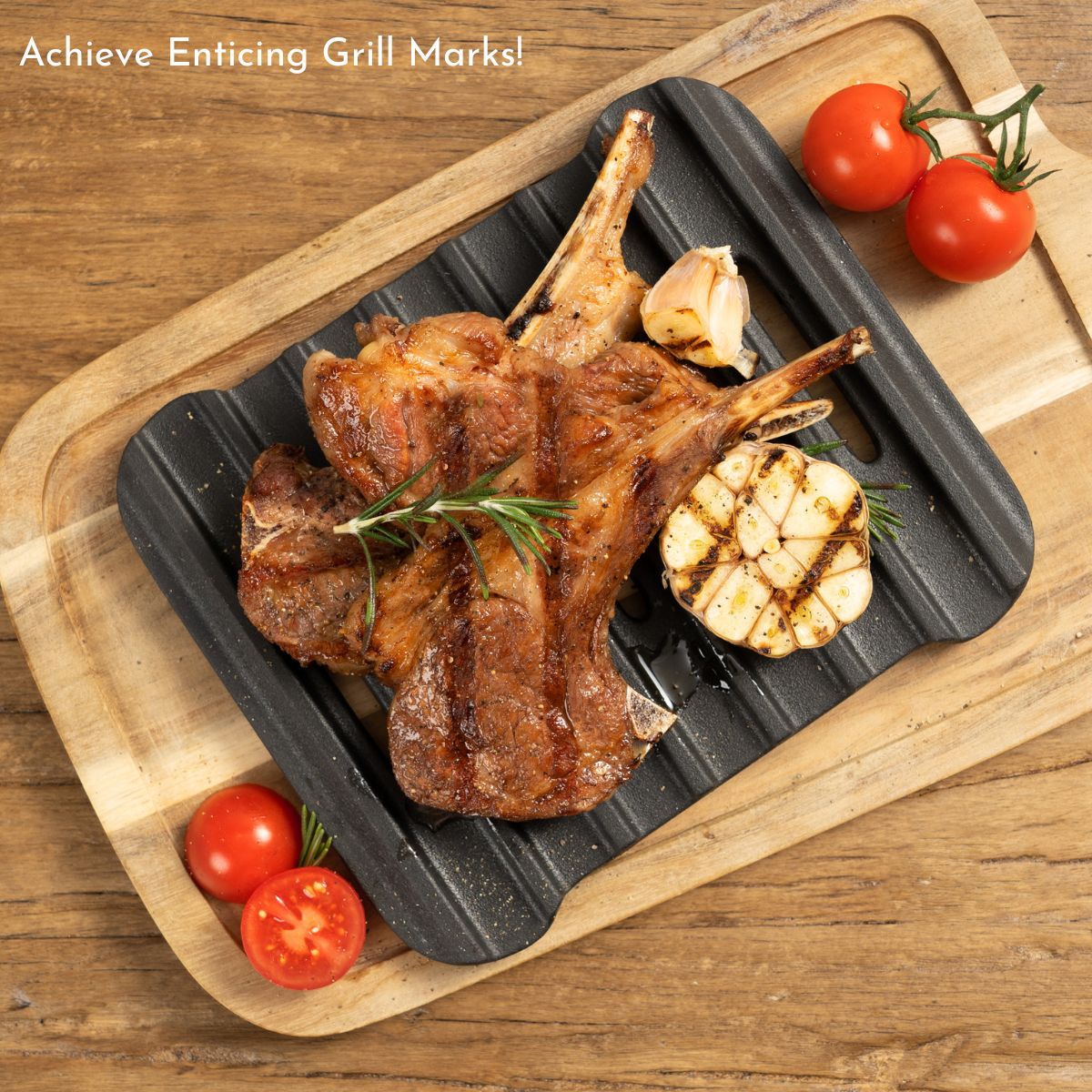 Tastee Cast Iron Grill Pan - for 4QT+ Square Air Fryers