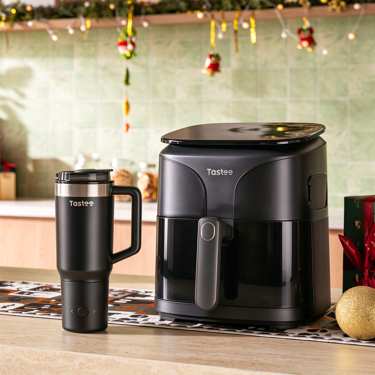 Tastee Sensor Magic Smart Air Fryer (Ceramic Coated) + Travel Coffee Mug Plus
