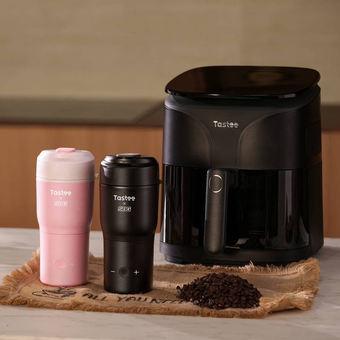 Tastee Sensor Magic Smart Air Fryer (Ceramic Coated) + Travel Coffee Mug (SBG Edition)