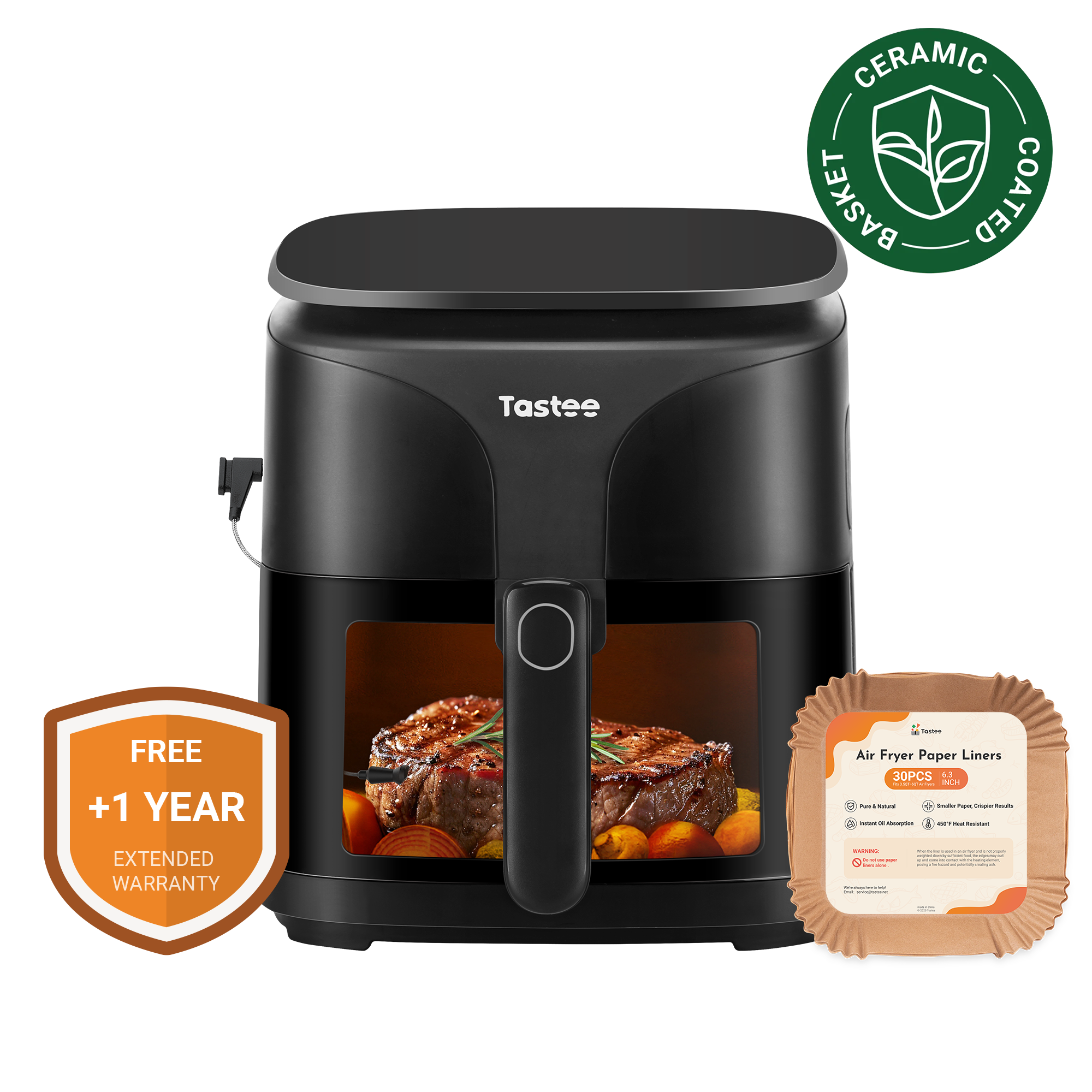 Tastee Sensor Magic Smart Air Fryer (Ceramic Coated Basket)+Paper Liners