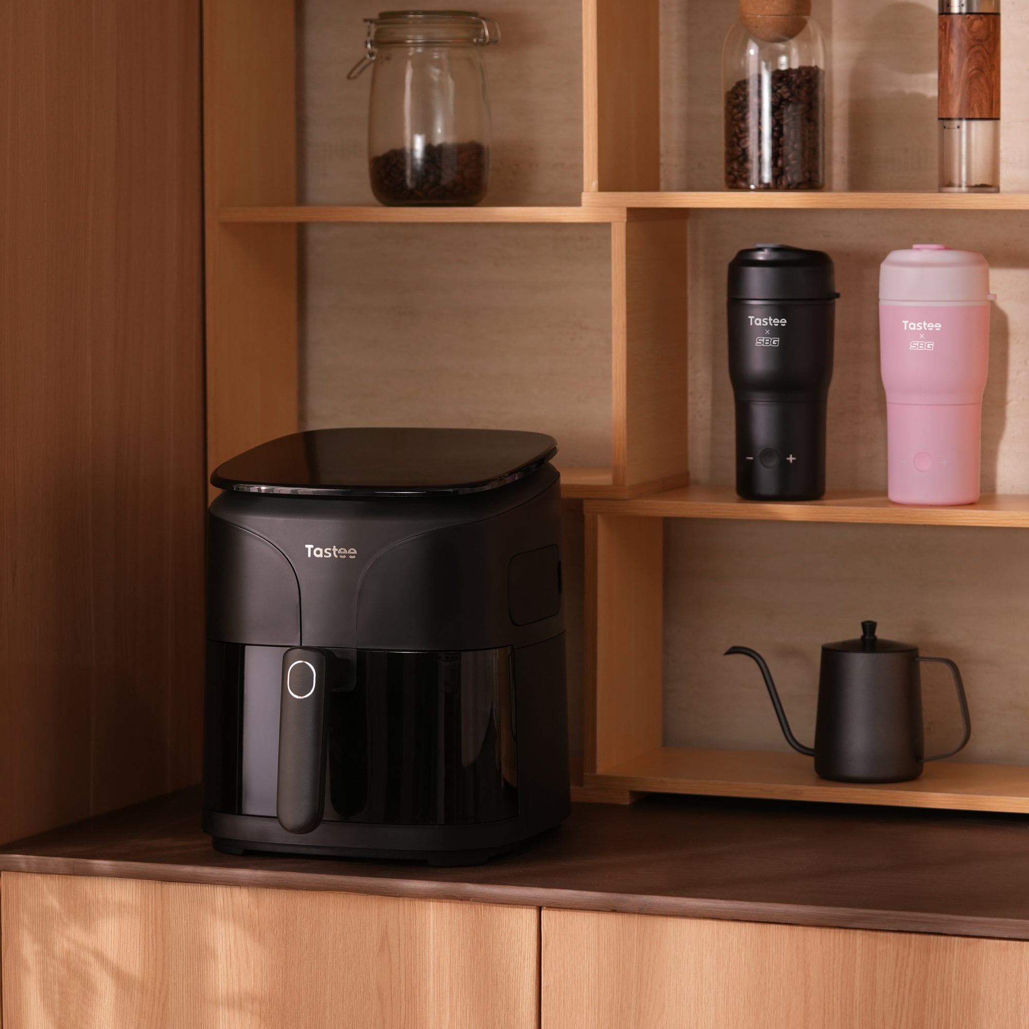 Tastee Sensor Magic Smart Air Fryer (Ceramic Coated) + Travel Coffee Mug (SBG Edition)