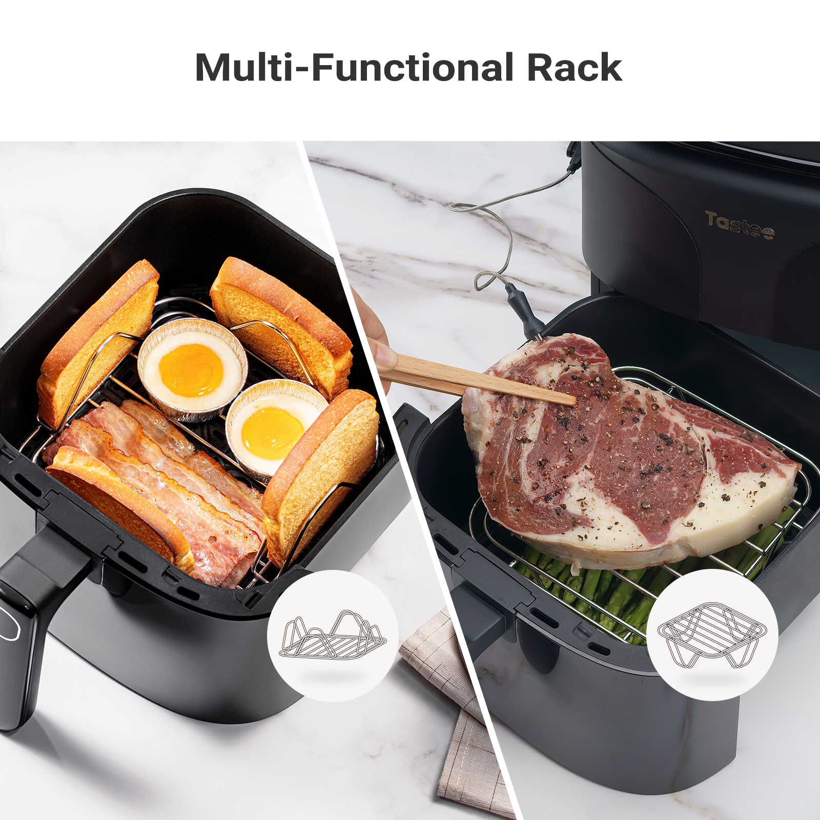 Tastee Sensor Magic Smart Air Fryer (Ceramic Coated)+Paper Liners