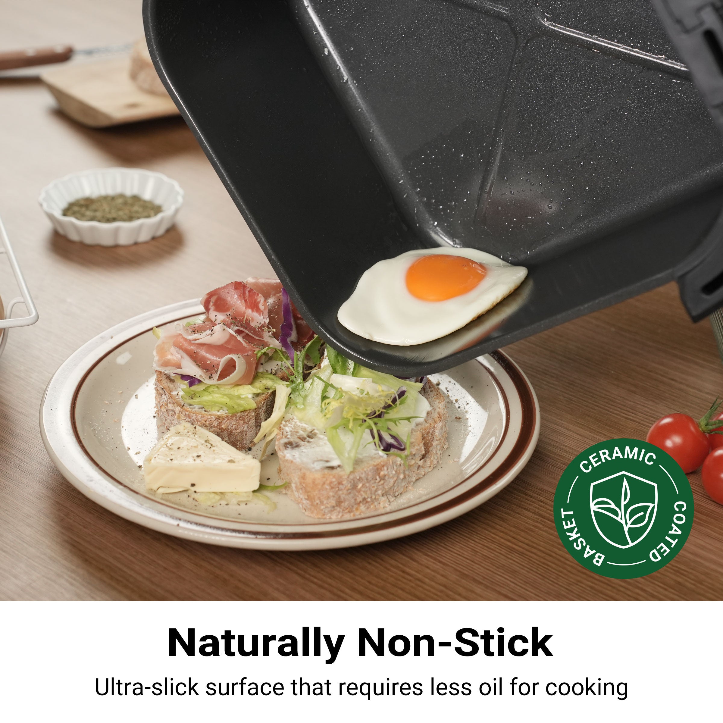 Tastee Sensor Magic Smart Air Fryer (Ceramic Coated)+Ceramic Bacon Grease Container