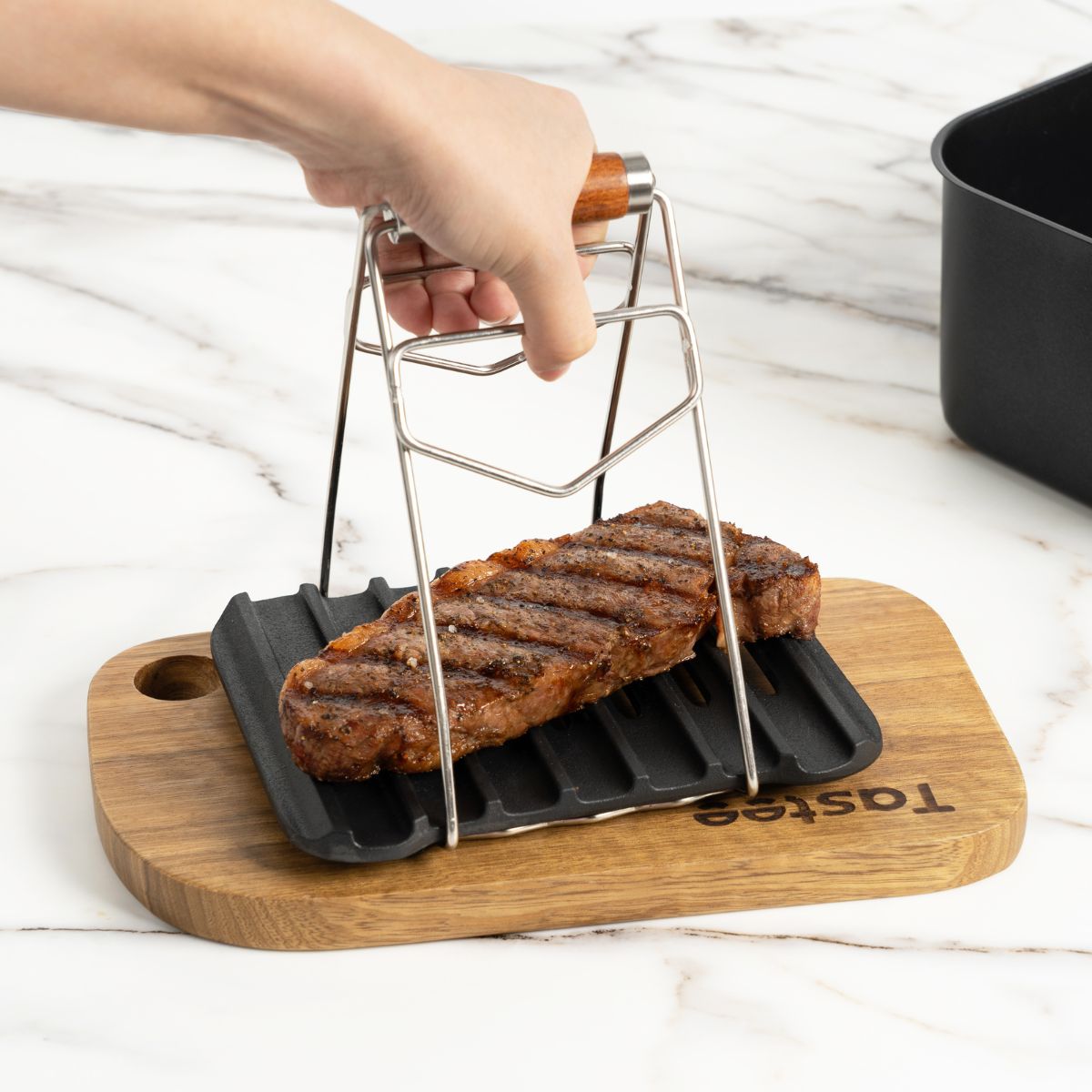 Tastee Cast Iron Grill Pan - for 4QT+ Square Air Fryers