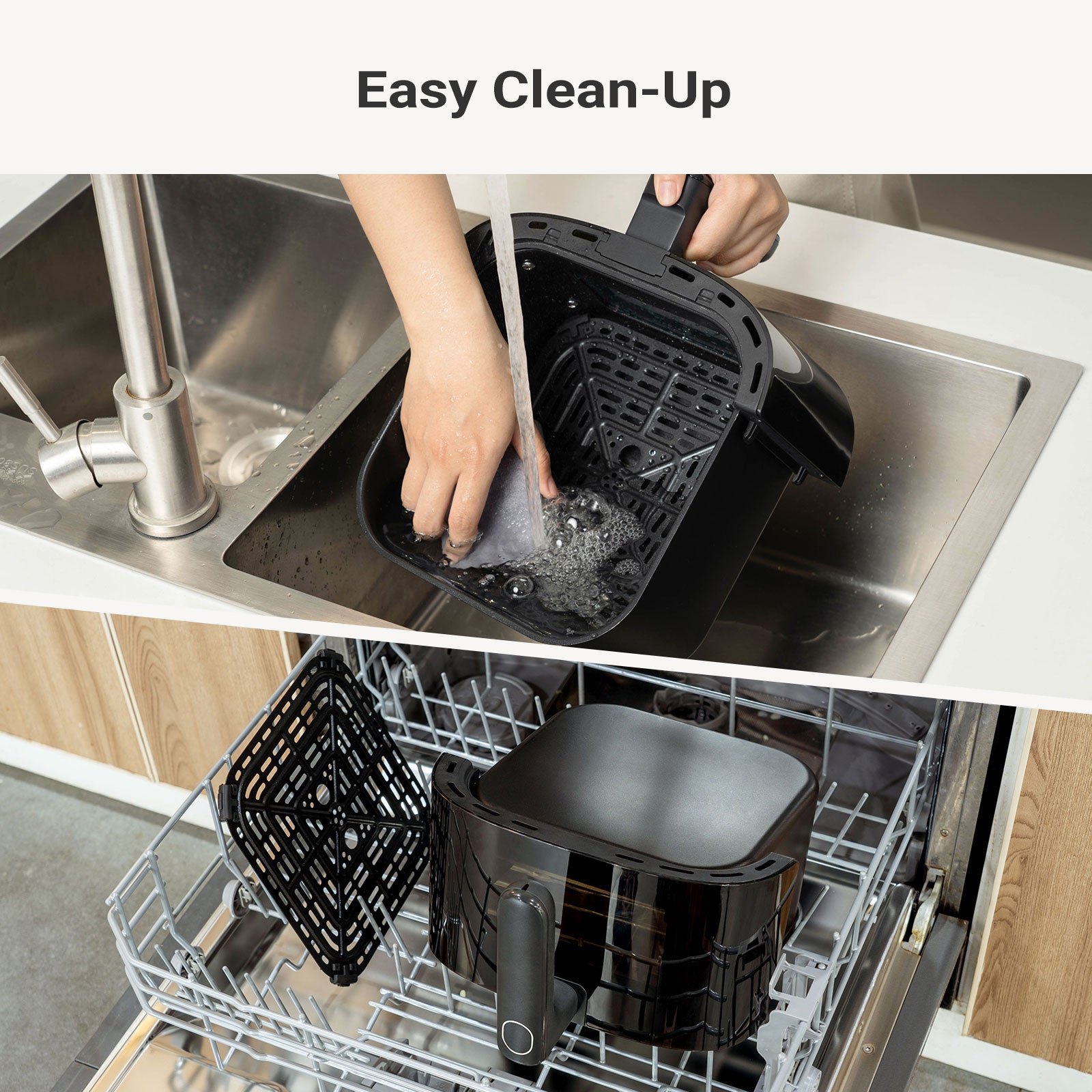 Tastee Sensor Magic Smart Air Fryer (Ceramic Coated)+Cast Iron Grill Pan