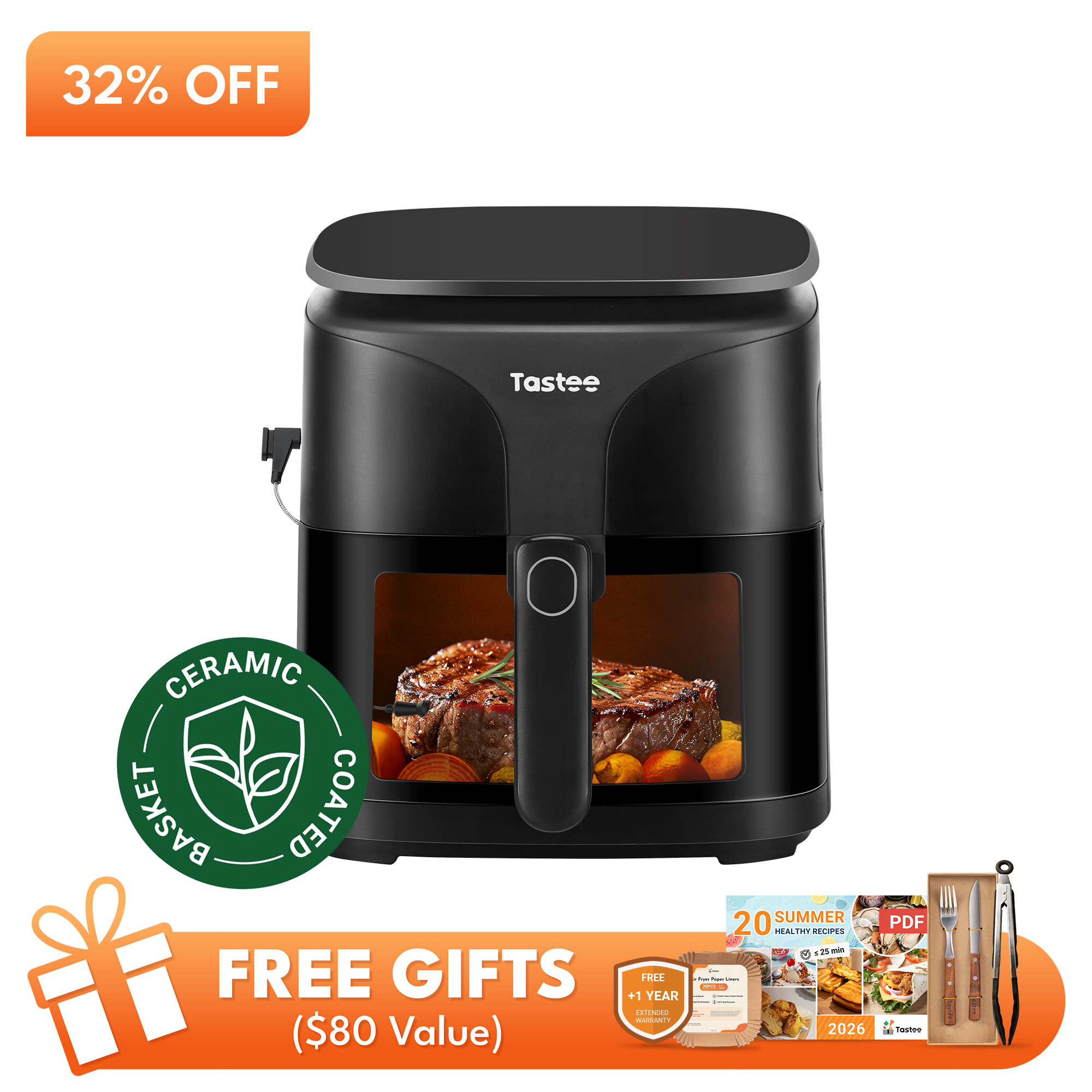 Tastee Sensor Magic Smart Air Fryer (Ceramic Coated Basket)