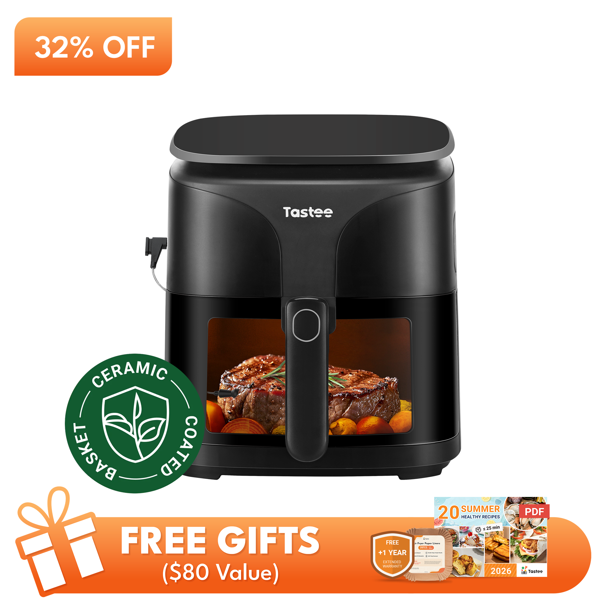 Tastee Sensor Magic Smart Air Fryer (Ceramic Coated Basket)