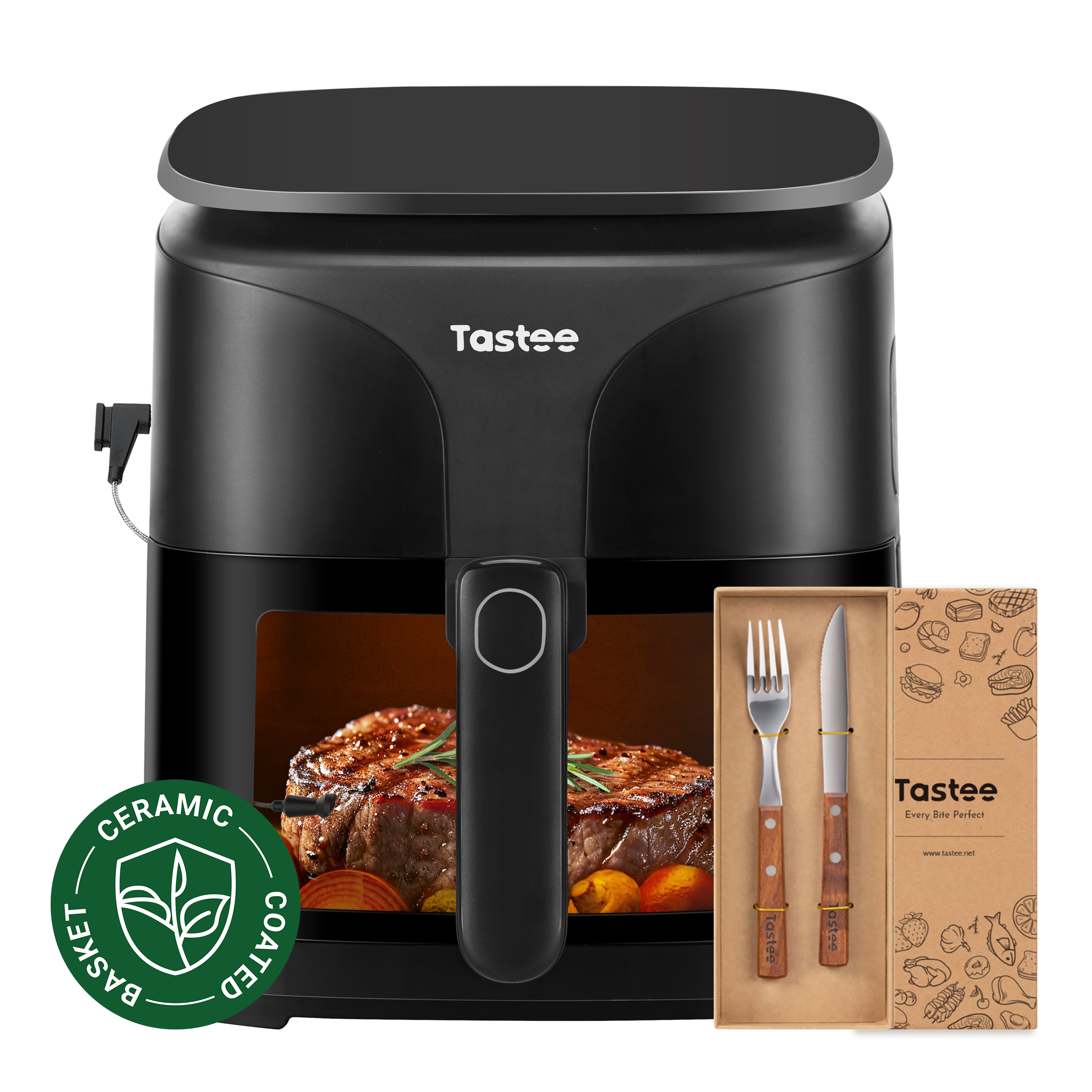 Tastee Sensor Magic Smart Air Fryer (Ceramic Coated)+Cutlery Gift Set