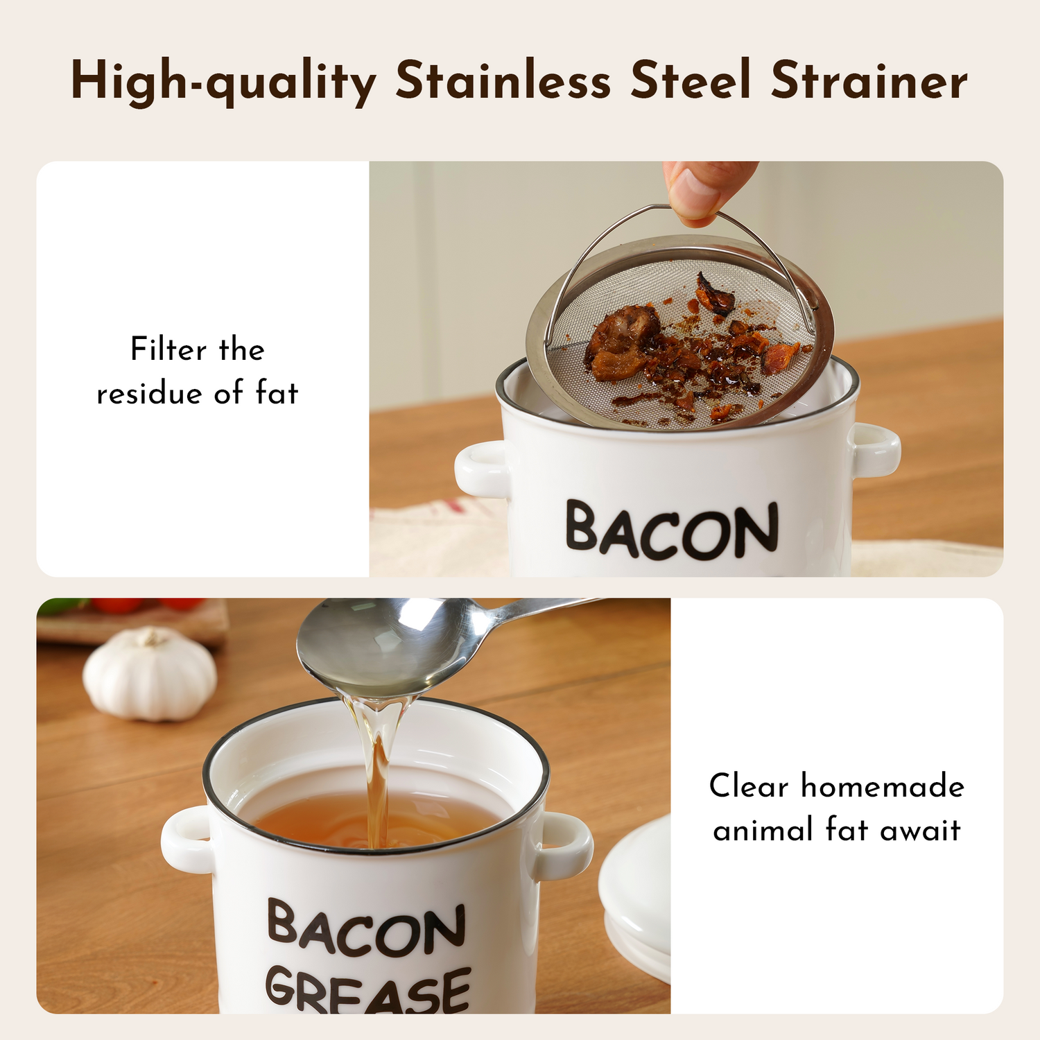 Tastee Ceramic Bacon Grease Container