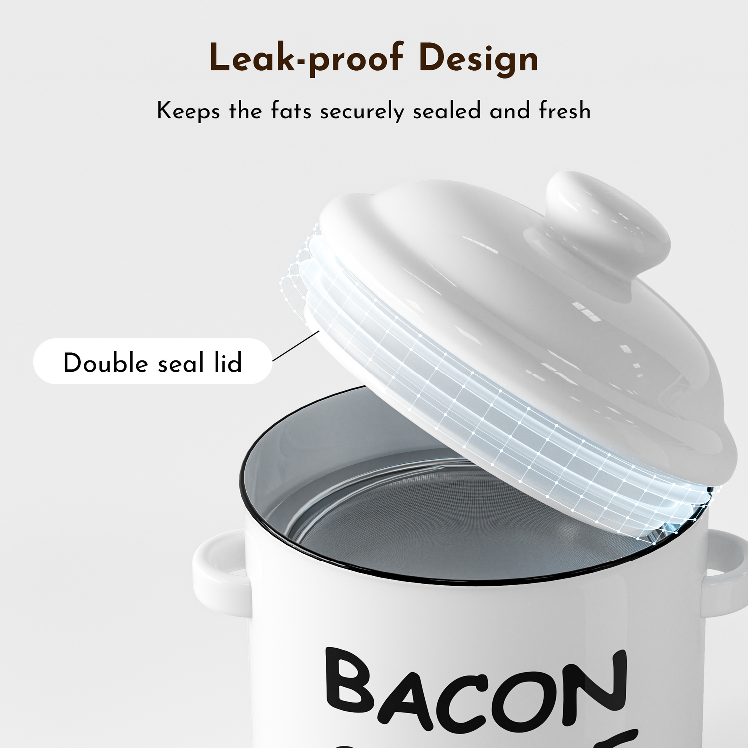 Tastee Ceramic Bacon Grease Container