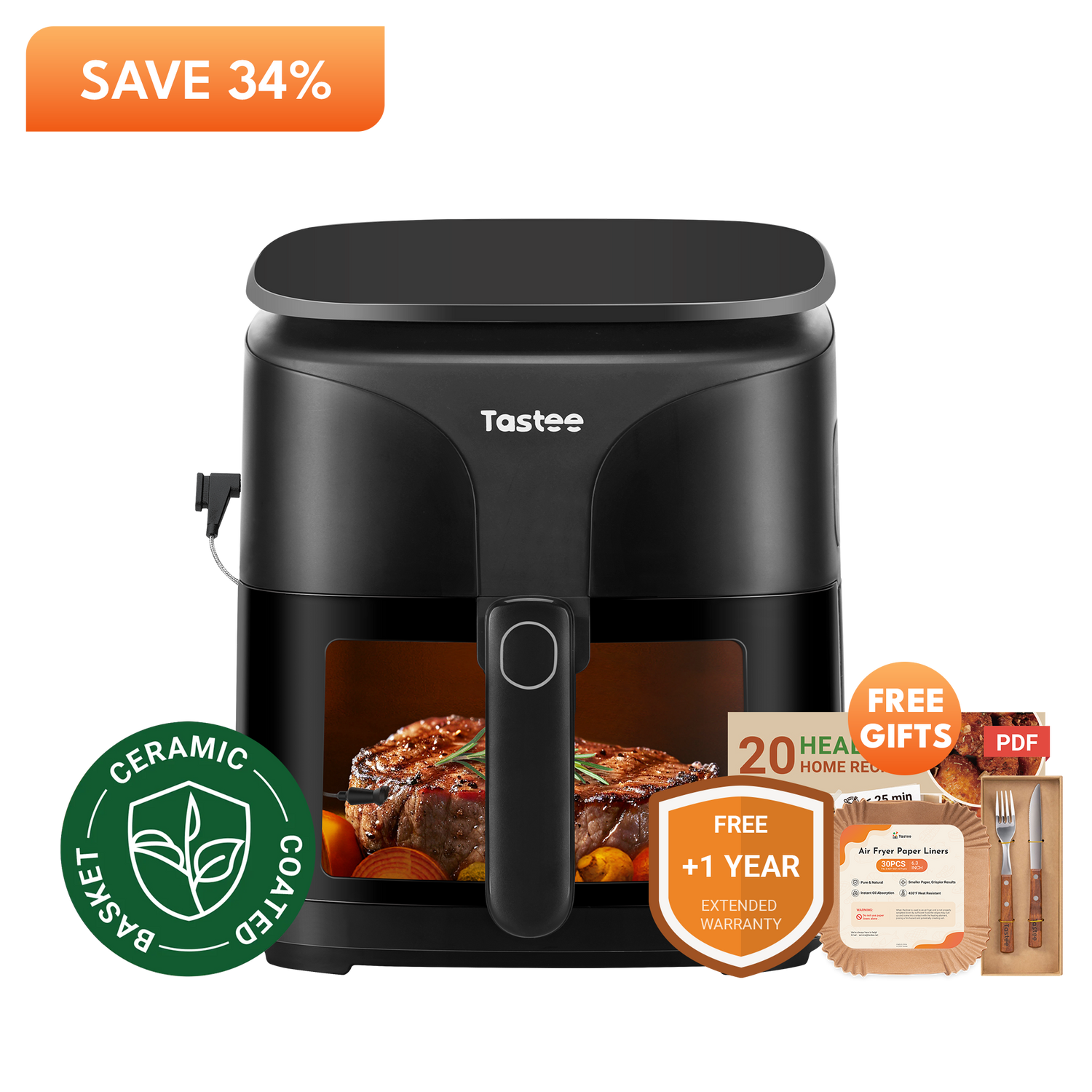 Tastee Sensor Magic Smart Air Fryer (Ceramic Coated Basket)