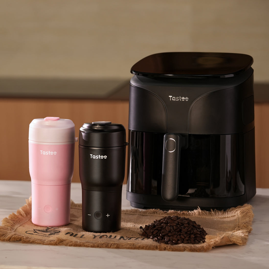 Tastee Sensor Magic Smart Air Fryer (Ceramic Coated) + Travel Coffee Mug