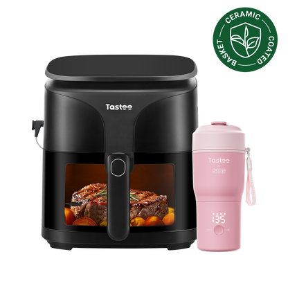 Tastee Sensor Magic Smart Air Fryer (Ceramic Coated) + Travel Coffee Mug (SBG Edition)
