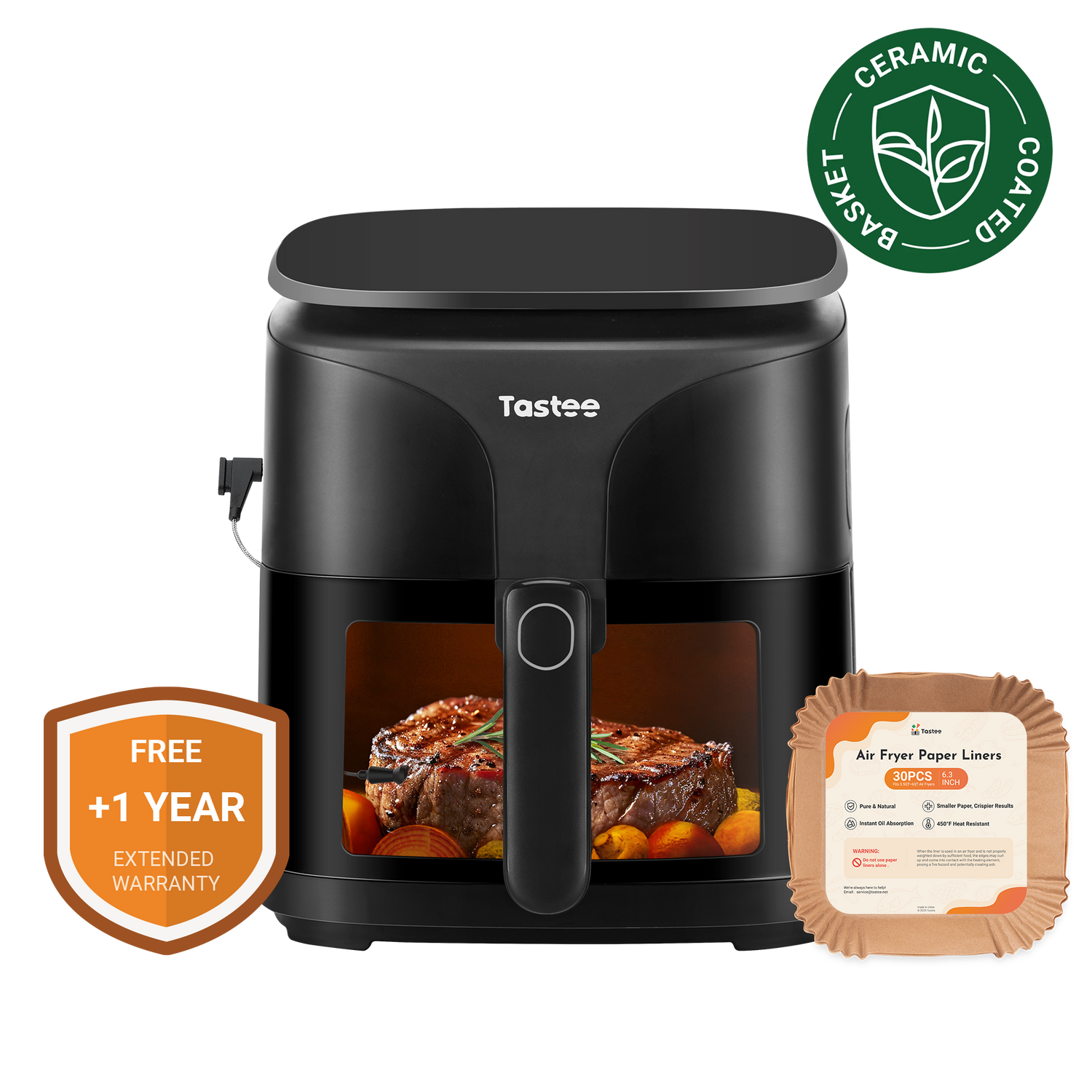 Tastee Sensor Magic Smart Air Fryer (Ceramic Coated Basket)+Paper Liners