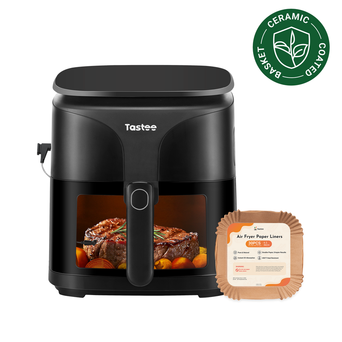 Tastee Sensor Magic Smart Air Fryer (Ceramic Coated)+Paper Liners
