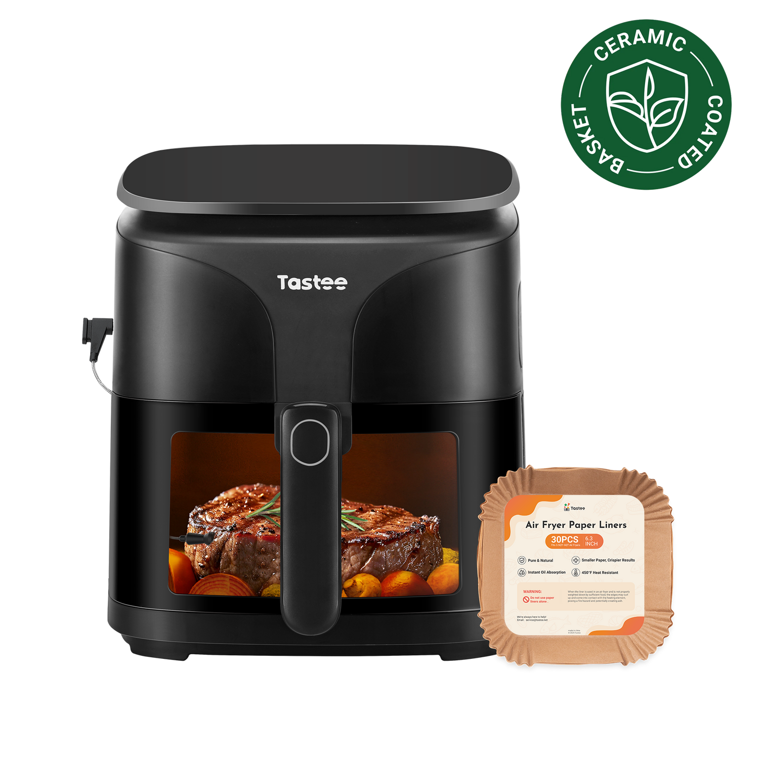Tastee Sensor Magic Smart Air Fryer (Ceramic Coated)+Paper Liners