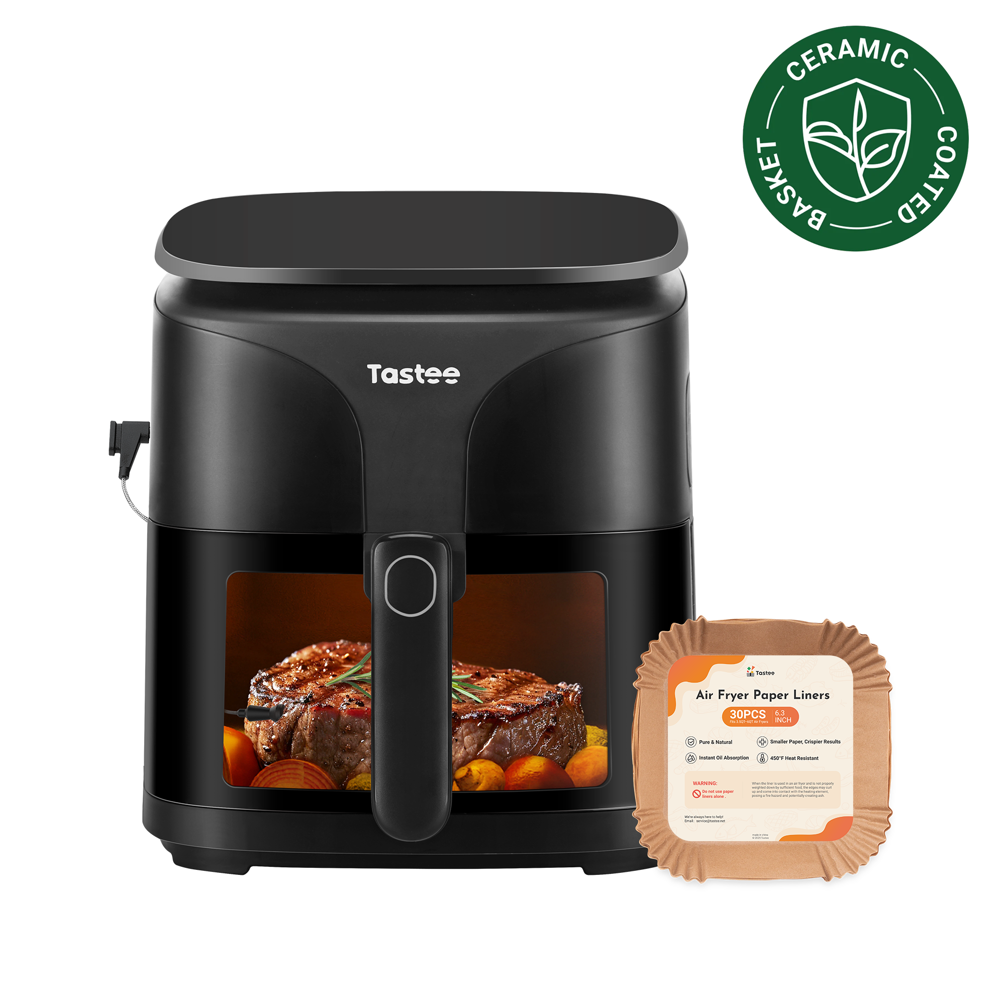 Tastee Sensor Magic Smart Air Fryer (Ceramic Coated)+Paper Liners