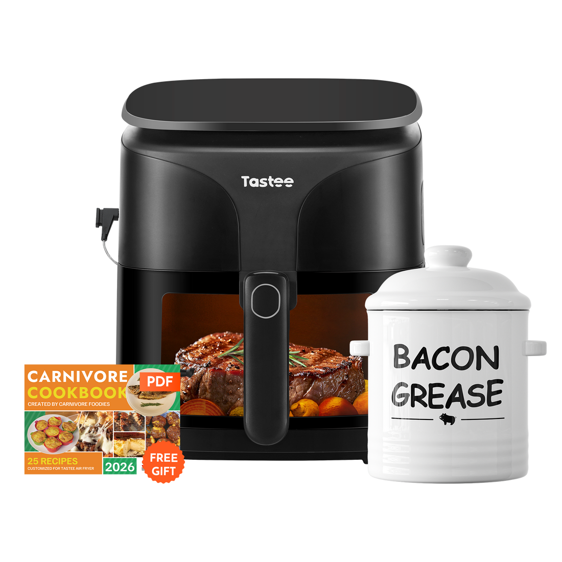 Tastee Sensor Magic Smart Air Fryer (Ceramic Coated)+Ceramic Bacon Grease Container