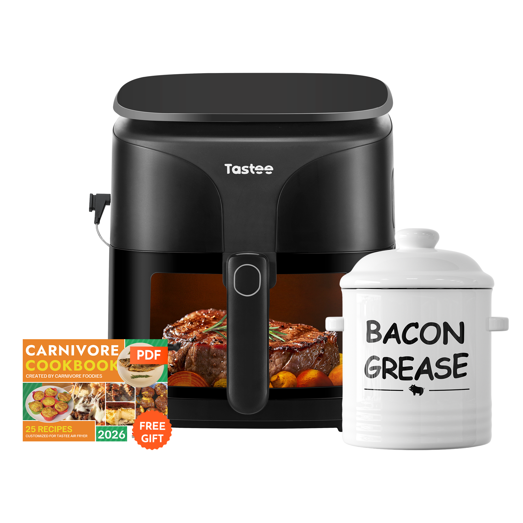 Tastee Sensor Magic Smart Air Fryer (Ceramic Coated)+Ceramic Bacon Grease Container