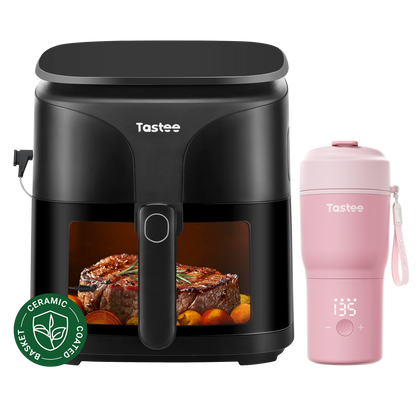 Tastee Sensor Magic Smart Air Fryer (Ceramic Coated) + Travel Coffee Mug