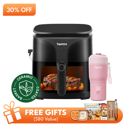 Tastee Sensor Magic Smart Air Fryer (Ceramic Coated) + Travel Coffee Mug (SBG Edition)