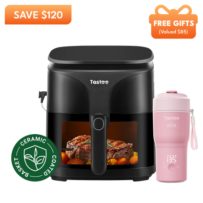 Tastee Sensor Magic Smart Air Fryer (Ceramic Coated) + Travel Coffee Mug (SBG Edition)