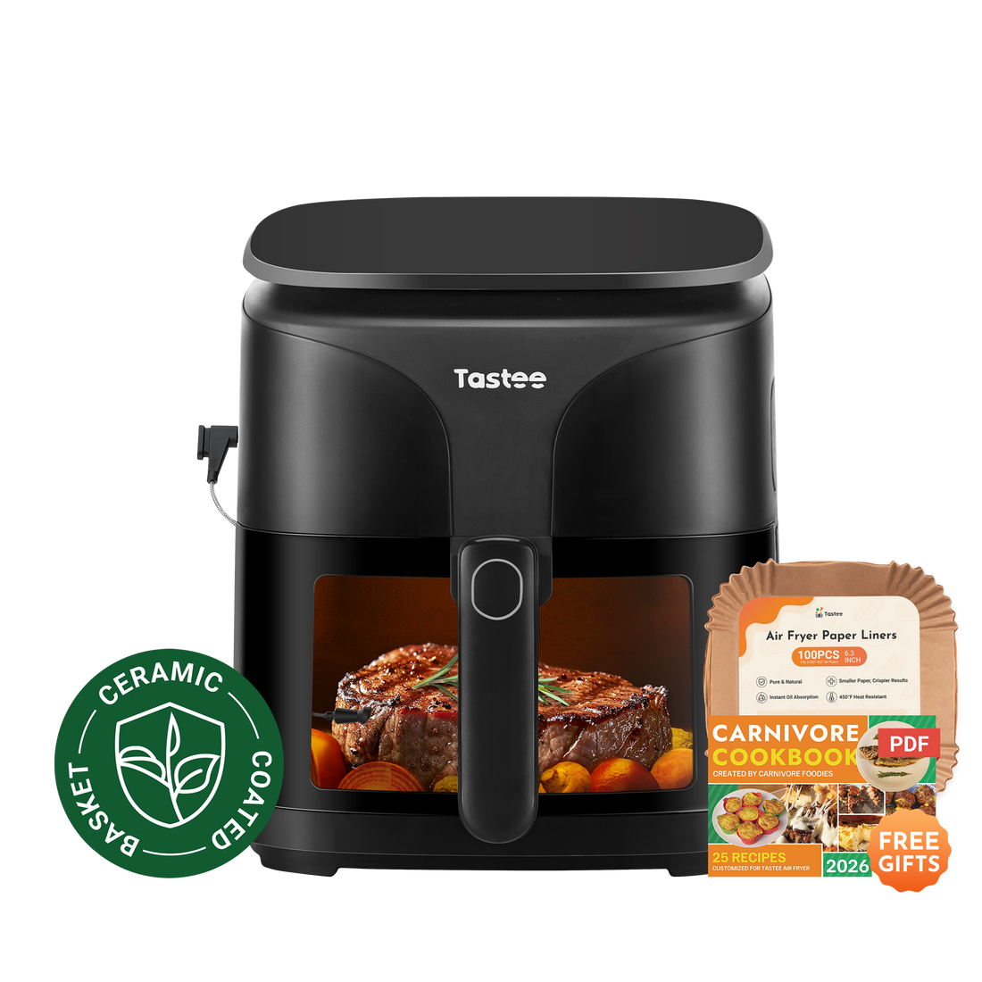 Tastee Sensor Magic Smart Air Fryer (Ceramic Coated)+Paper Liners