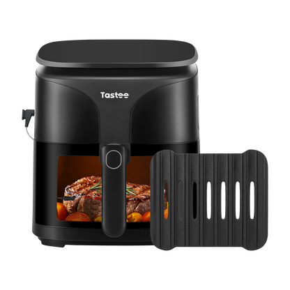 Tastee Sensor Magic Smart Air Fryer (Ceramic Coated)+Cast Iron Grill Pan