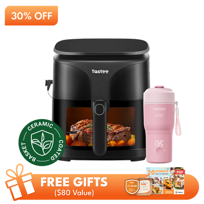 Tastee Sensor Magic Smart Air Fryer (Ceramic Coated) + Travel Coffee Mug (SBG Edition)