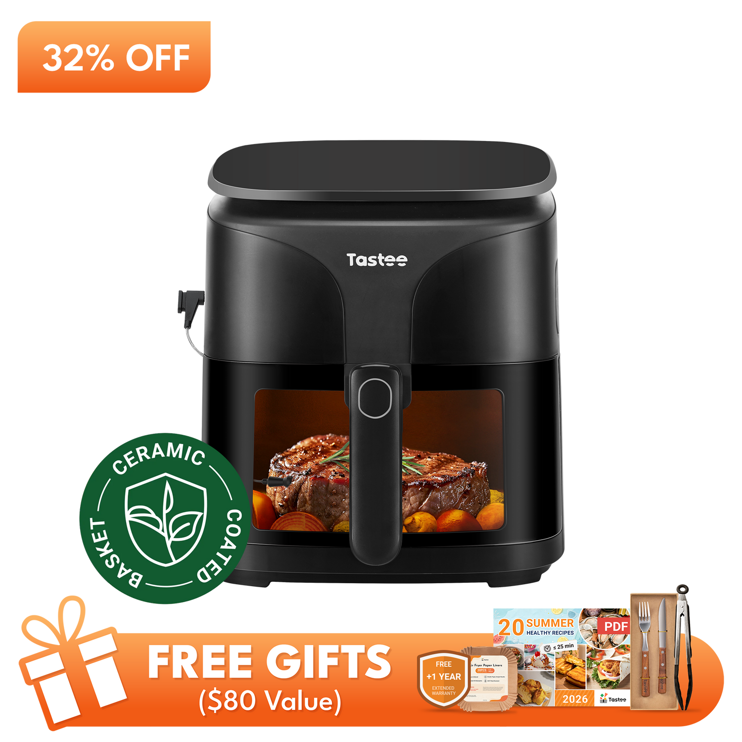Tastee Sensor Magic Smart Air Fryer (Ceramic Coated Basket)