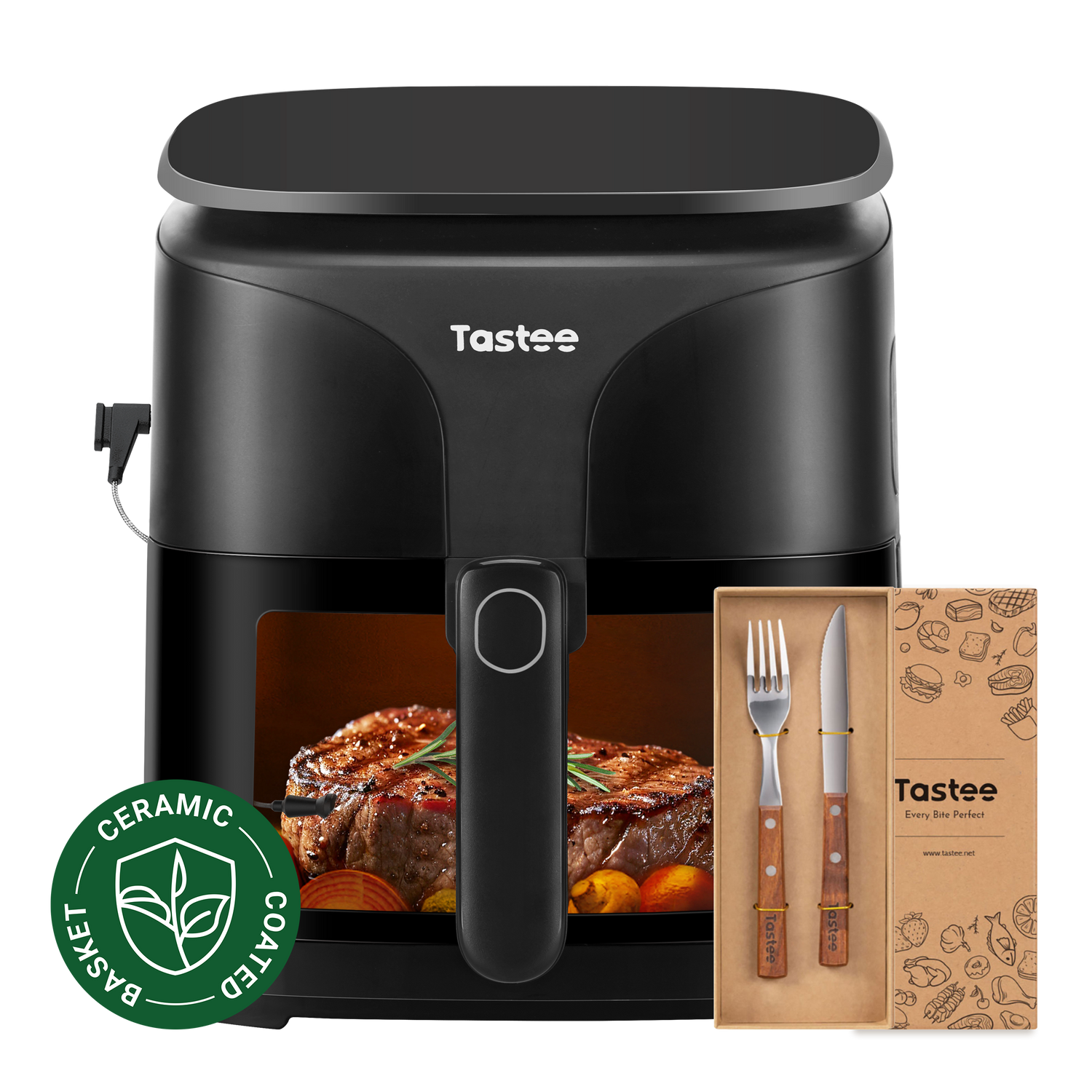 Tastee Sensor Magic Smart Air Fryer (Ceramic Coated)+Cutlery Gift Set