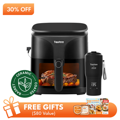 Tastee Sensor Magic Smart Air Fryer (Ceramic Coated) + Travel Coffee Mug (SBG Edition)