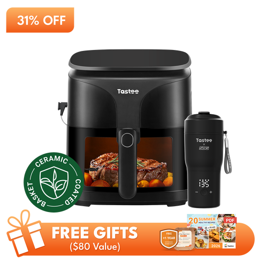 Tastee Sensor Magic Smart Air Fryer (Ceramic Coated Basket) + Travel Coffee Mug (Tastee x SBG)