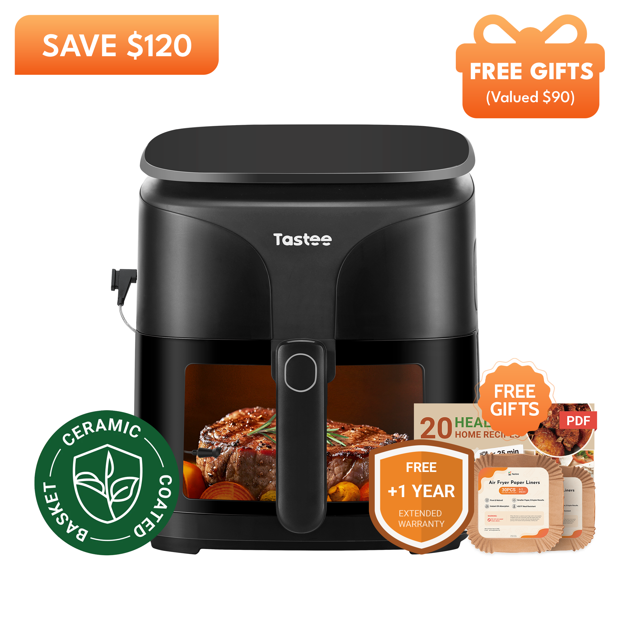 Tastee Sensor Magic Smart Air Fryer (Ceramic Coated)