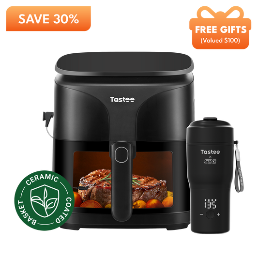 Tastee Sensor Magic Smart Air Fryer (Ceramic Coated) + Travel Coffee Mug (SBG Edition)