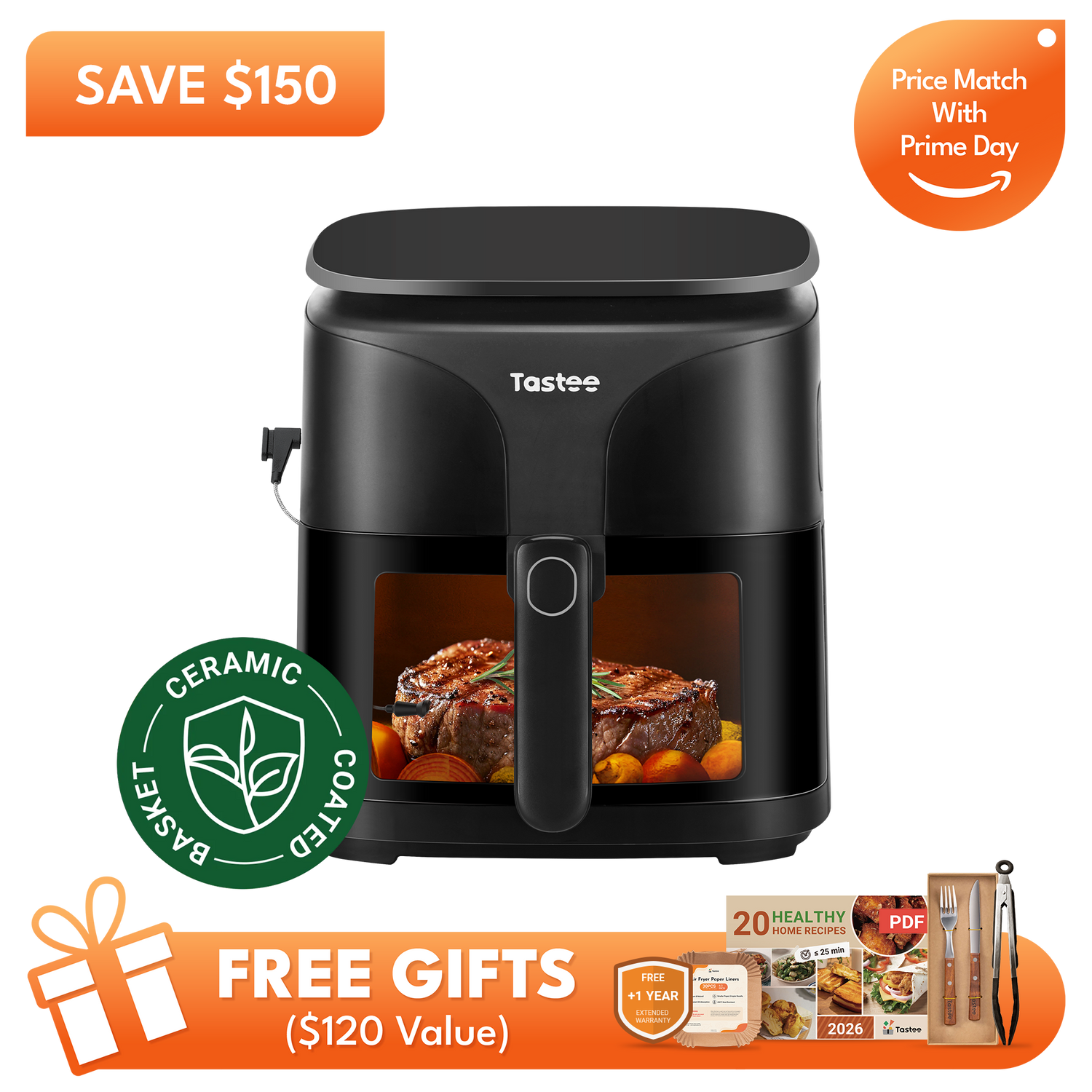 Tastee Sensor Magic Smart Air Fryer (Ceramic Coated)