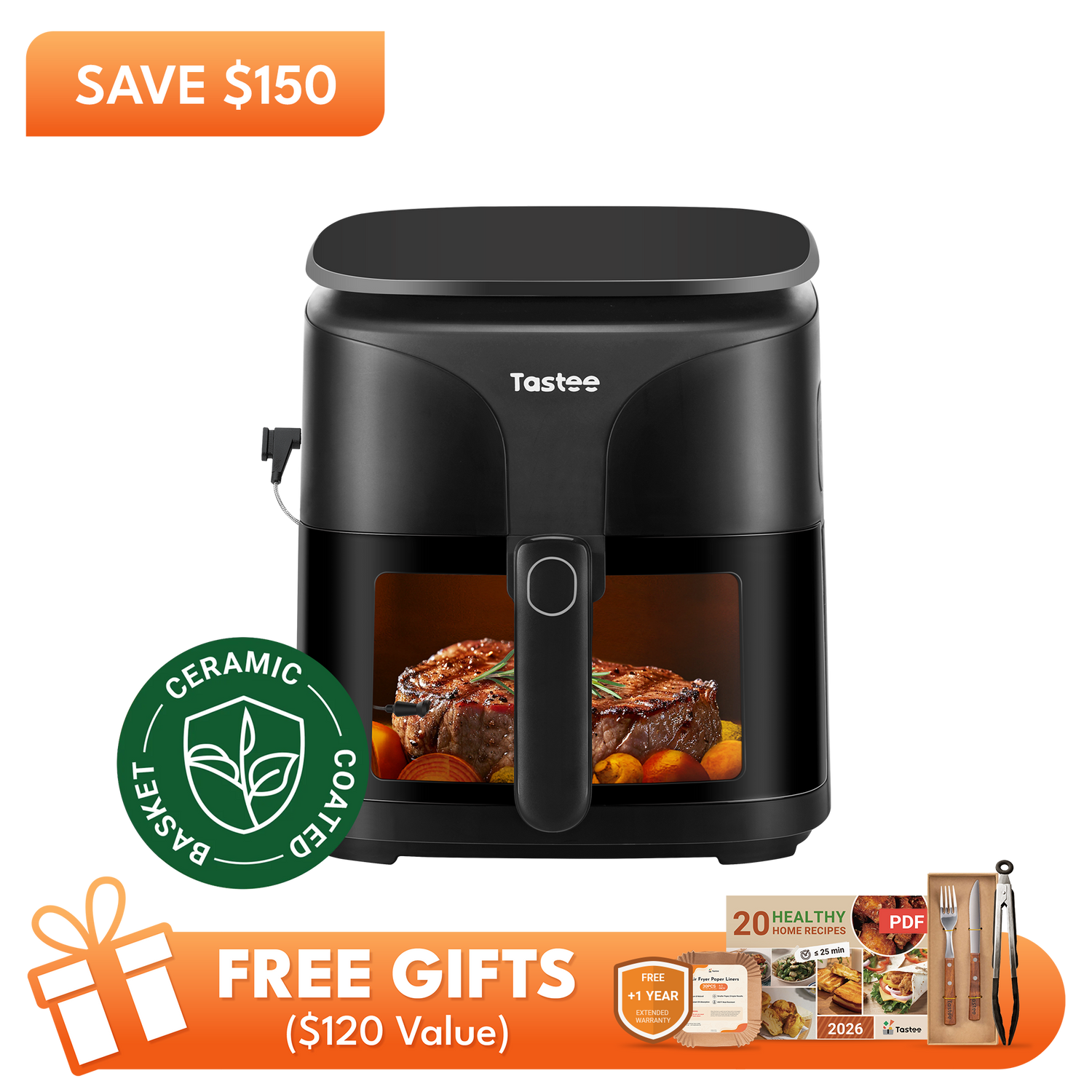 Tastee Sensor Magic Smart Air Fryer (Ceramic Coated)