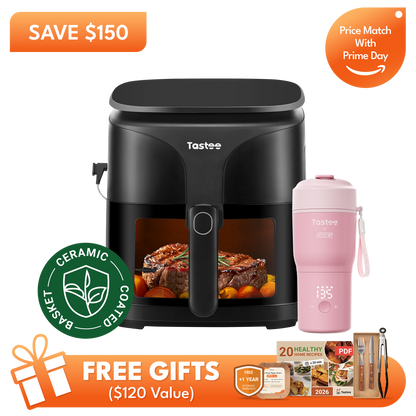 Tastee Sensor Magic Smart Air Fryer (Ceramic Coated) + Travel Coffee Mug (SBG Edition)