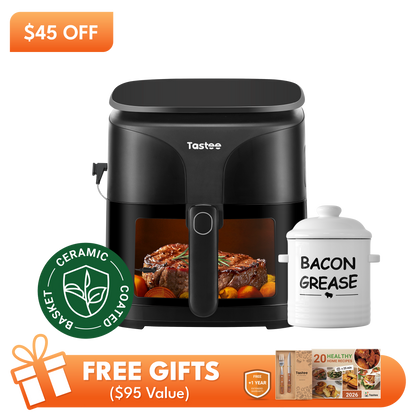 Tastee Sensor Magic Smart Air Fryer (Ceramic Coated Basket) +Ceramic Bacon Grease Container