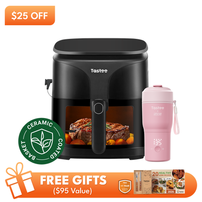 Tastee Sensor Magic Smart Air Fryer (Ceramic Coated) + Travel Coffee Mug (SBG Edition)