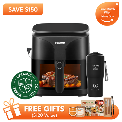 Tastee Sensor Magic Smart Air Fryer (Ceramic Coated) + Travel Coffee Mug (SBG Edition)