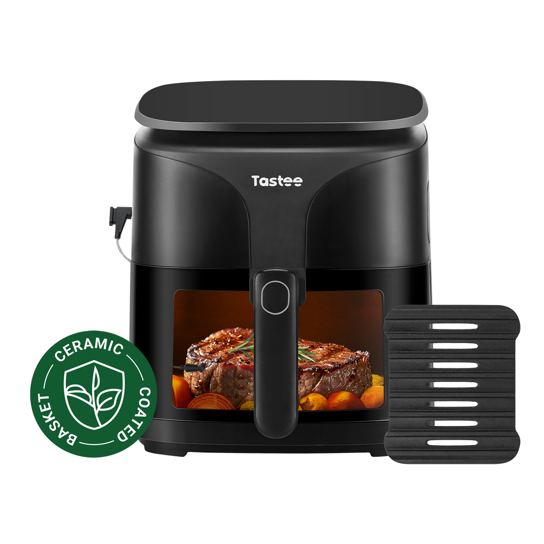 Tastee Sensor Magic Smart Air Fryer (Ceramic Coated)+Cast Iron Grill Pan