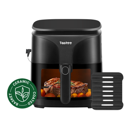 Tastee Sensor Magic Smart Air Fryer (Ceramic Coated)+Cast Iron Grill Pan