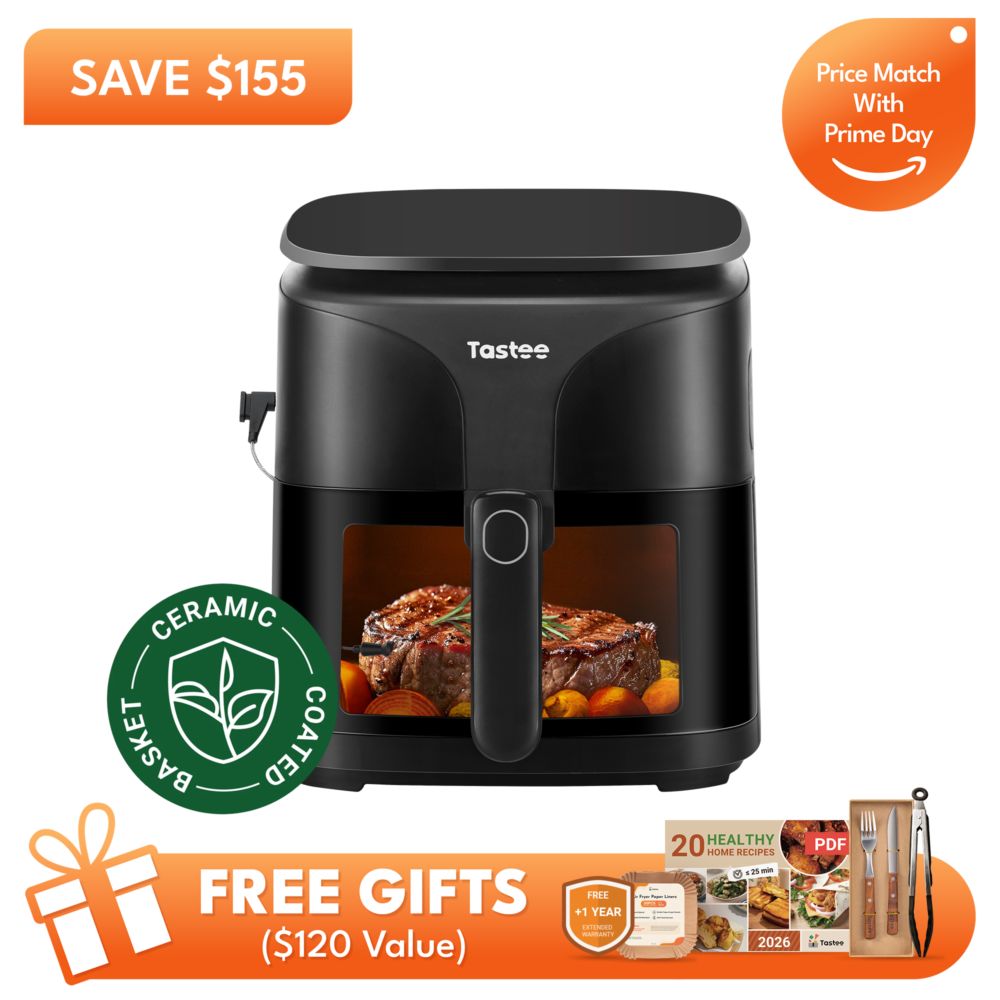 Tastee Sensor Magic Smart Air Fryer (Ceramic Coated Basket)