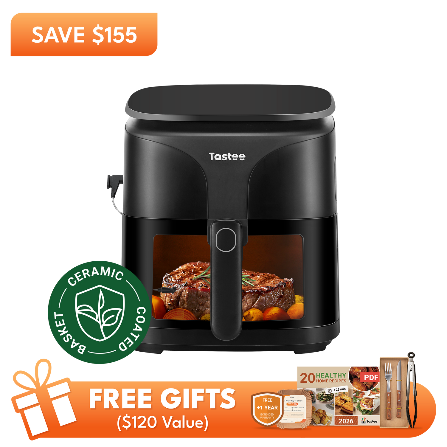 Tastee Sensor Magic Smart Air Fryer (Ceramic Coated Basket)